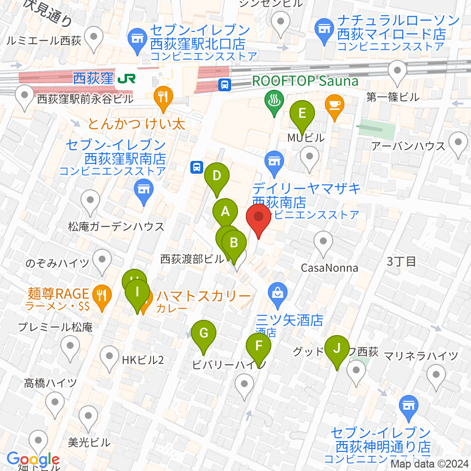 w.jaz周辺の駐車場・コインパーキング一覧地図