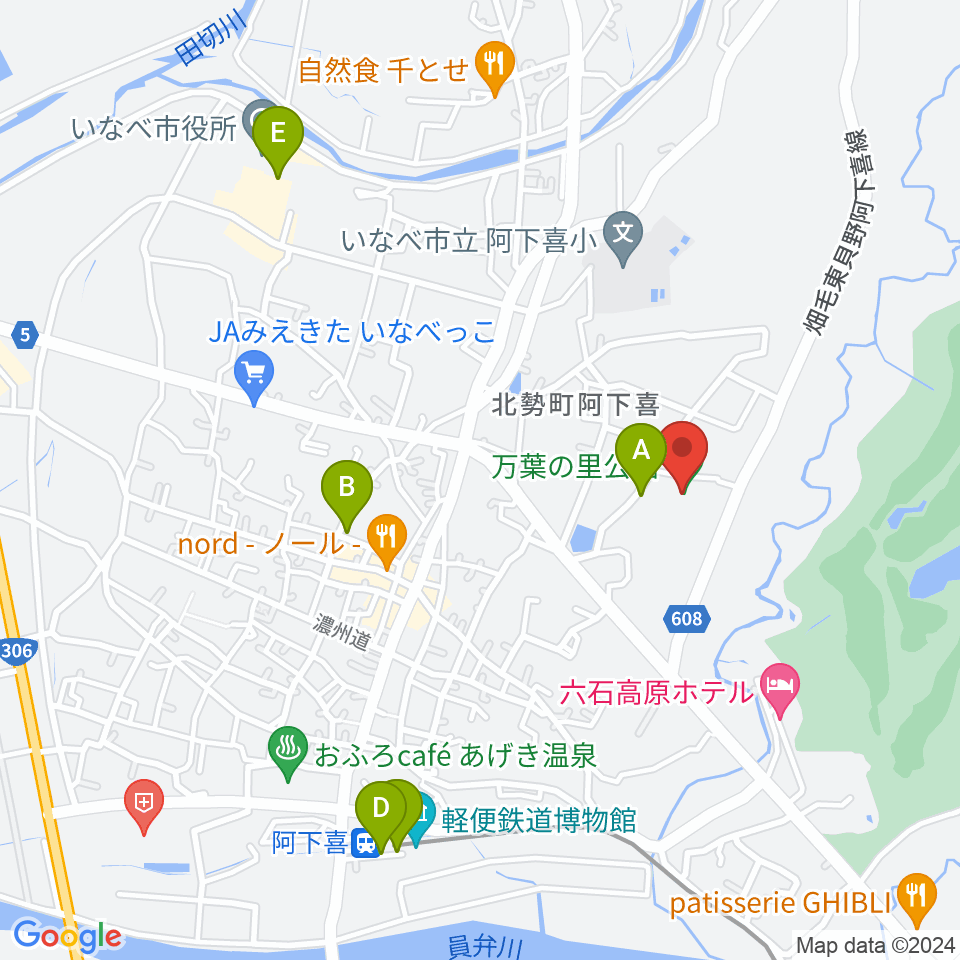 いなべ市北勢市民会館周辺の駐車場・コインパーキング一覧地図