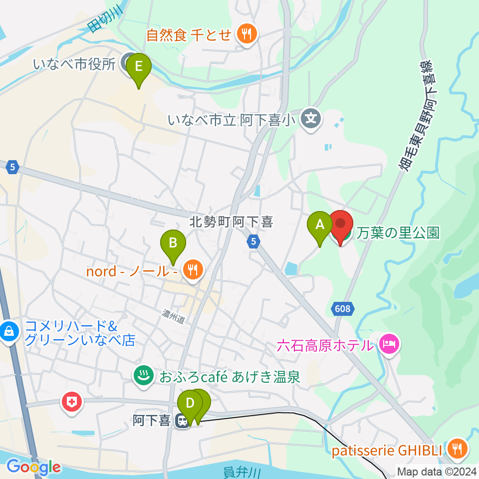 いなべ市北勢市民会館周辺の駐車場・コインパーキング一覧地図