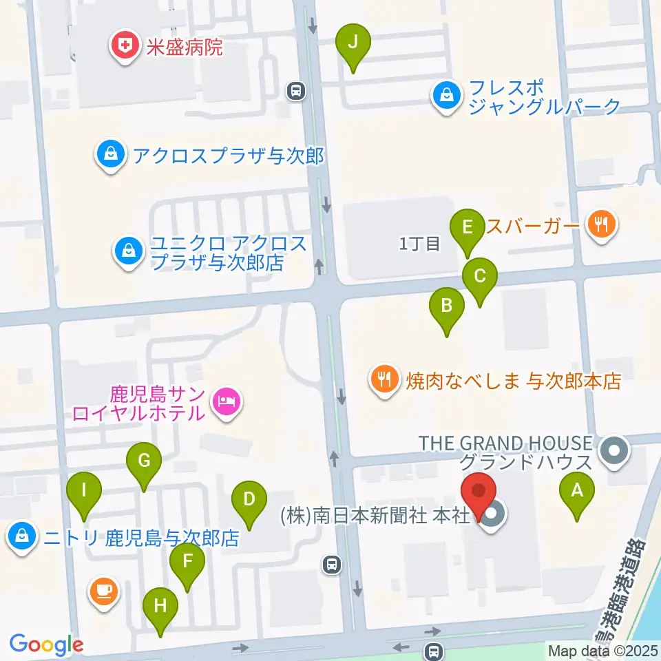 南日本新聞会館みなみホール周辺の駐車場・コインパーキング一覧地図