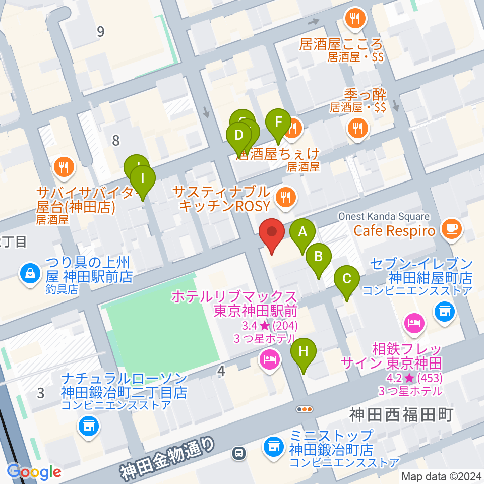 神田ISOLDE周辺の駐車場・コインパーキング一覧地図