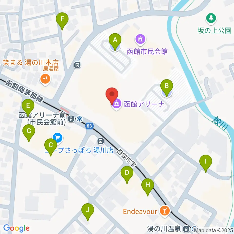 函館アリーナ周辺の駐車場・コインパーキング一覧地図