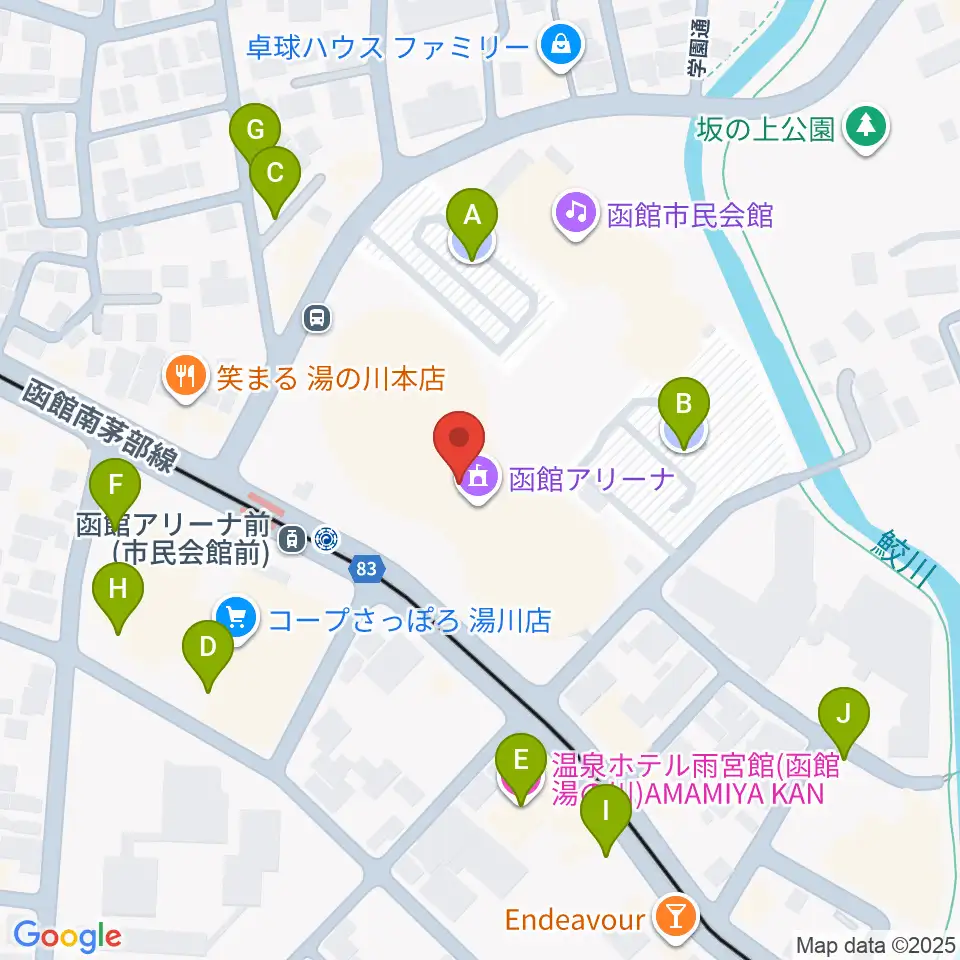 函館アリーナ周辺の駐車場・コインパーキング一覧地図