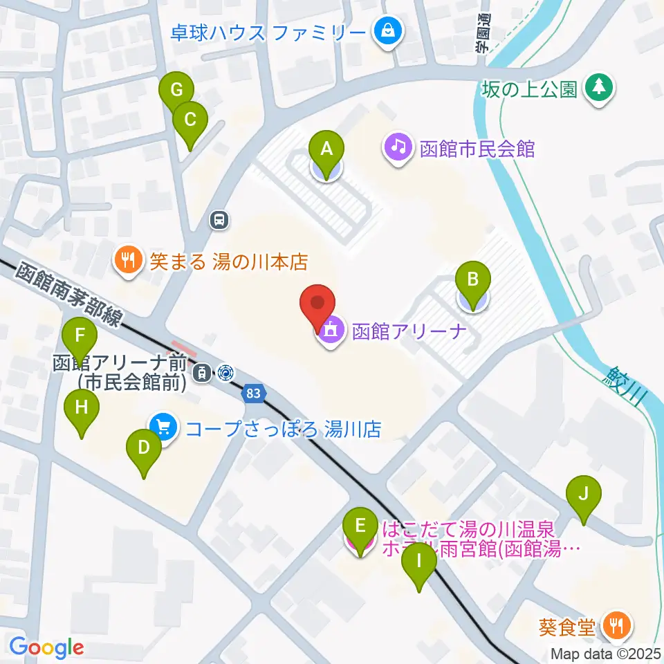 函館アリーナ周辺の駐車場・コインパーキング一覧地図
