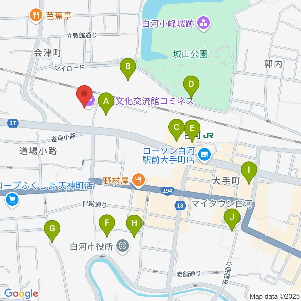 白河文化交流館コミネス周辺の駐車場・コインパーキング一覧地図