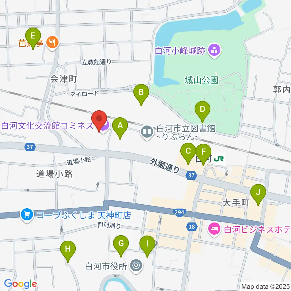 白河文化交流館コミネス周辺の駐車場・コインパーキング一覧地図