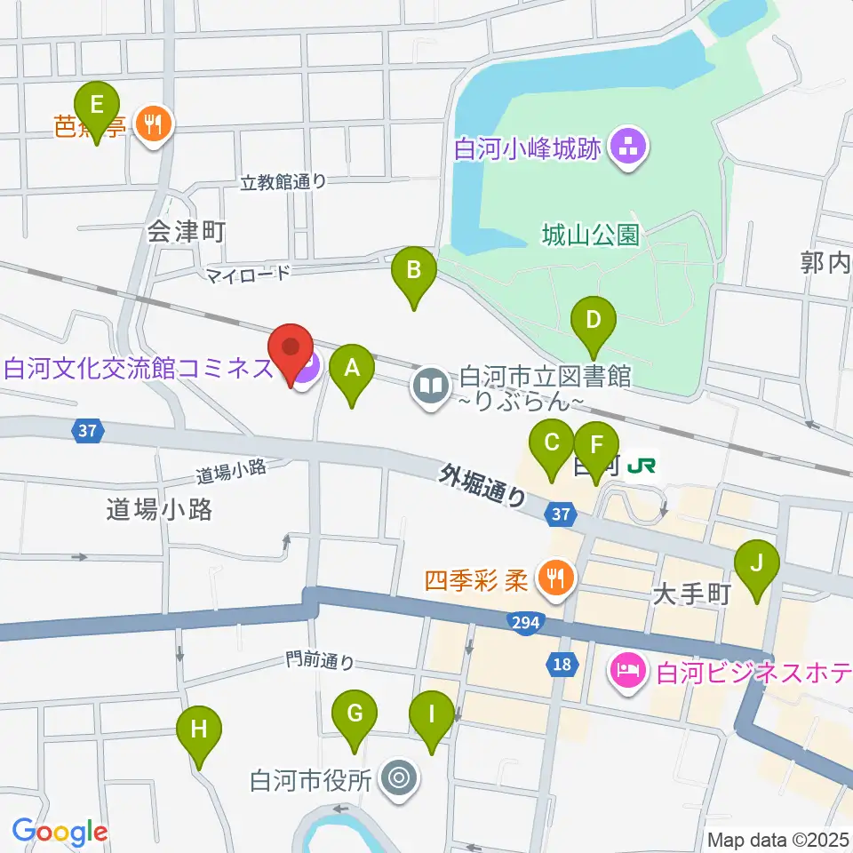白河文化交流館コミネス周辺の駐車場・コインパーキング一覧地図