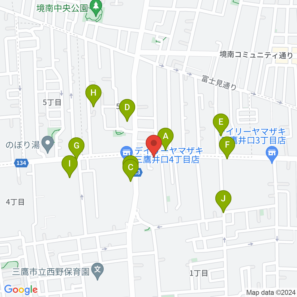 武蔵境フォンタナ周辺の駐車場・コインパーキング一覧地図
