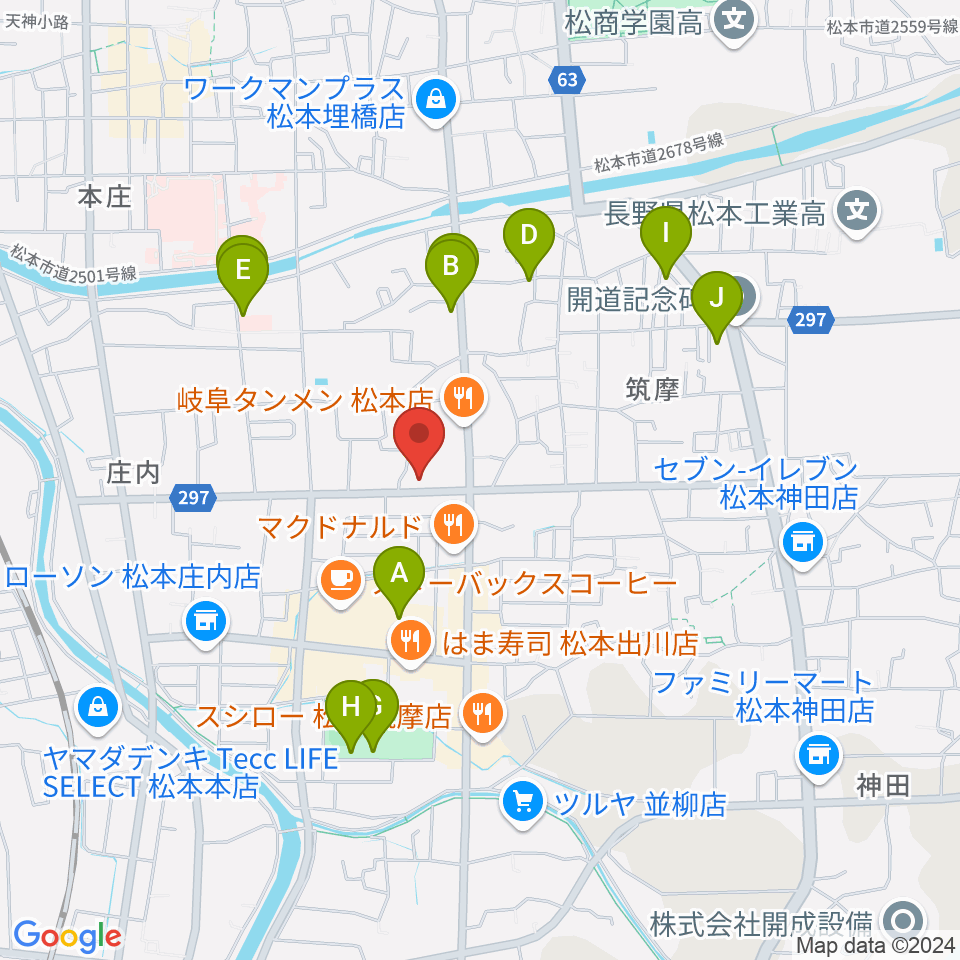 FMまつもと周辺の駐車場・コインパーキング一覧地図