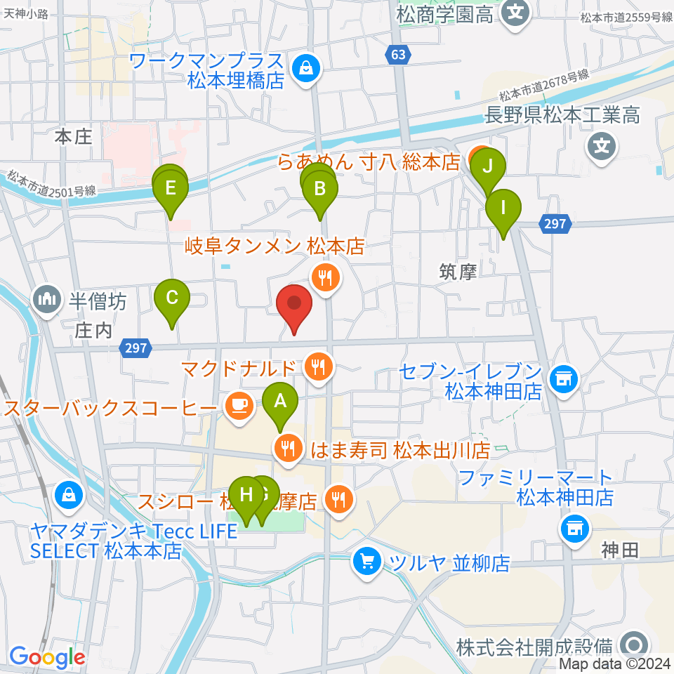 FMまつもと周辺の駐車場・コインパーキング一覧地図