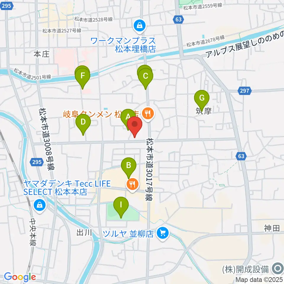 FMまつもと周辺の駐車場・コインパーキング一覧地図