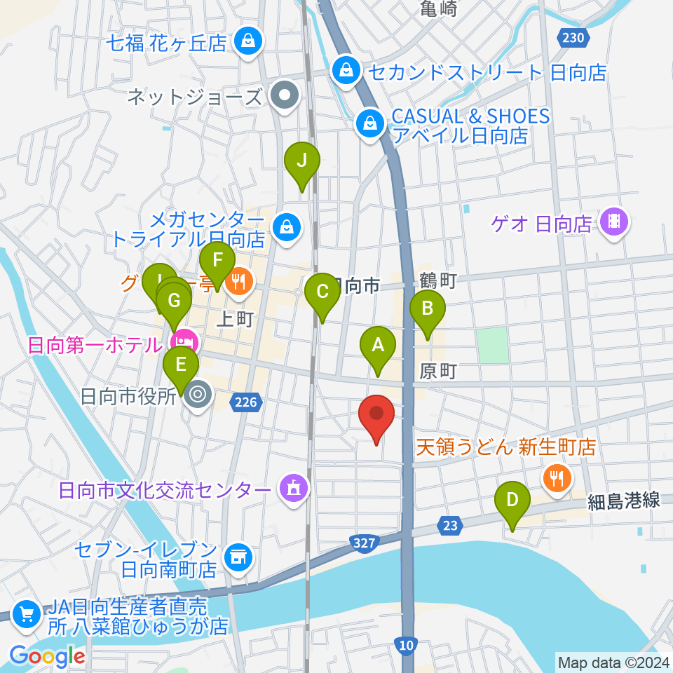 FMひゅうが周辺の駐車場・コインパーキング一覧地図