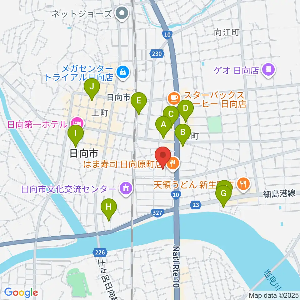 FMひゅうが周辺の駐車場・コインパーキング一覧地図