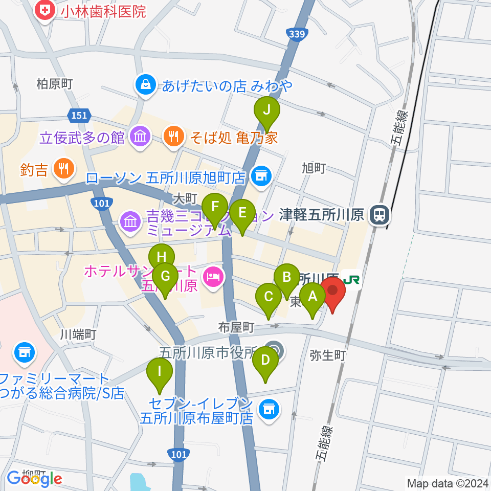 FMごしょがわら Gラジ周辺の駐車場・コインパーキング一覧地図