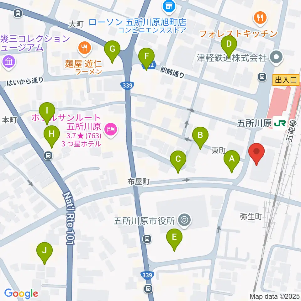 FMごしょがわら Gラジ周辺の駐車場・コインパーキング一覧地図