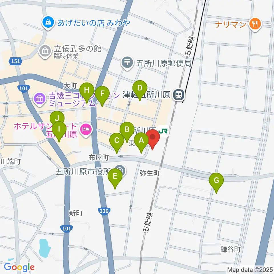 FMごしょがわら Gラジ周辺の駐車場・コインパーキング一覧地図