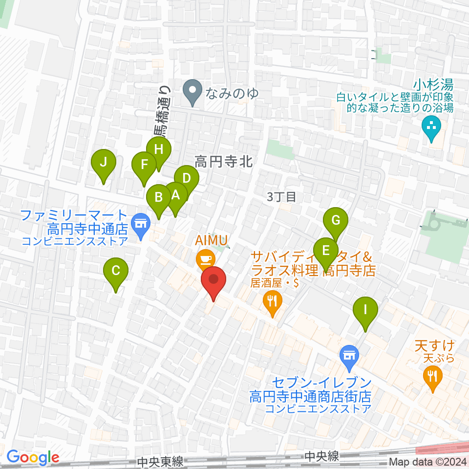 高円寺パンディット周辺の駐車場・コインパーキング一覧地図