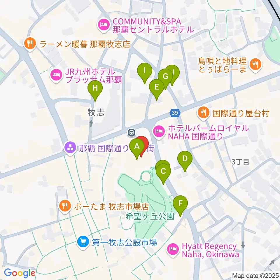 てんぶす那覇周辺の駐車場・コインパーキング一覧地図