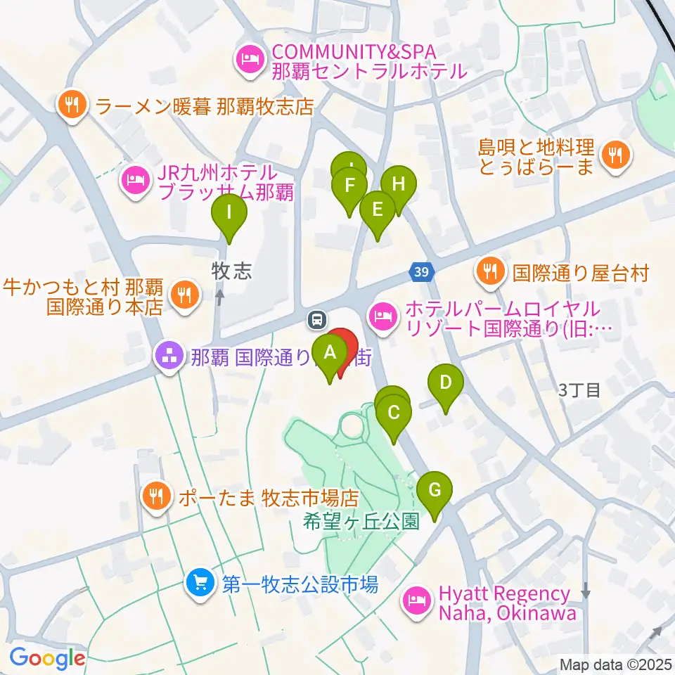 てんぶす那覇周辺の駐車場・コインパーキング一覧地図