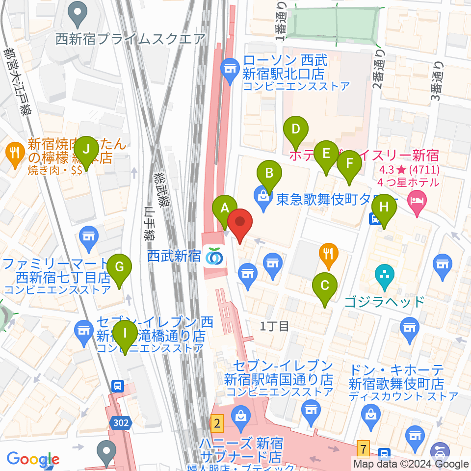 新宿バッシュ!!周辺の駐車場・コインパーキング一覧地図