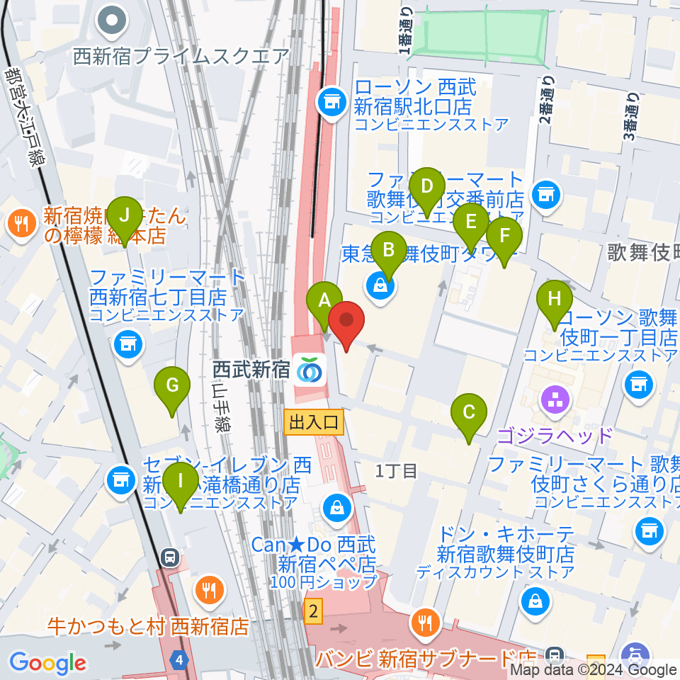 新宿バッシュ!!周辺の駐車場・コインパーキング一覧地図