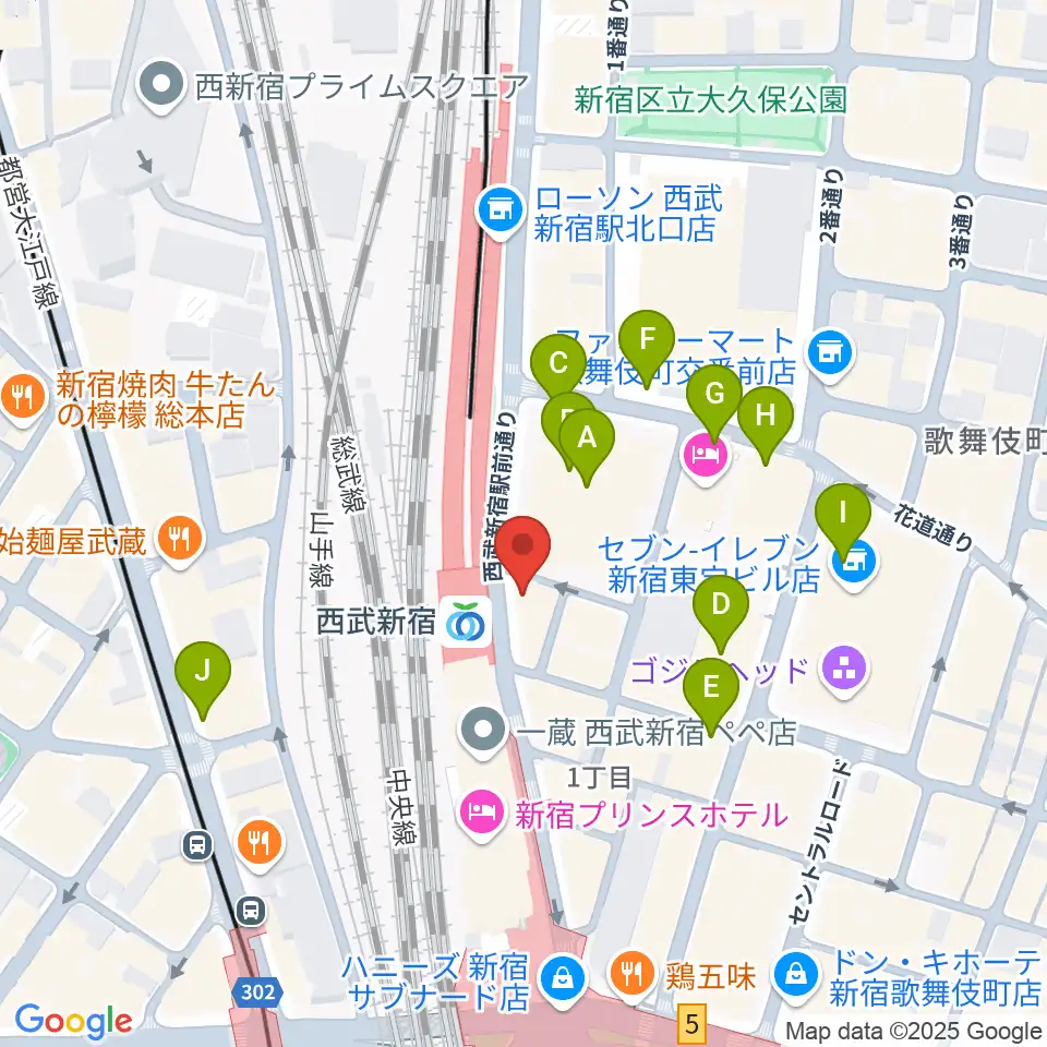 新宿バッシュ!!周辺の駐車場・コインパーキング一覧地図
