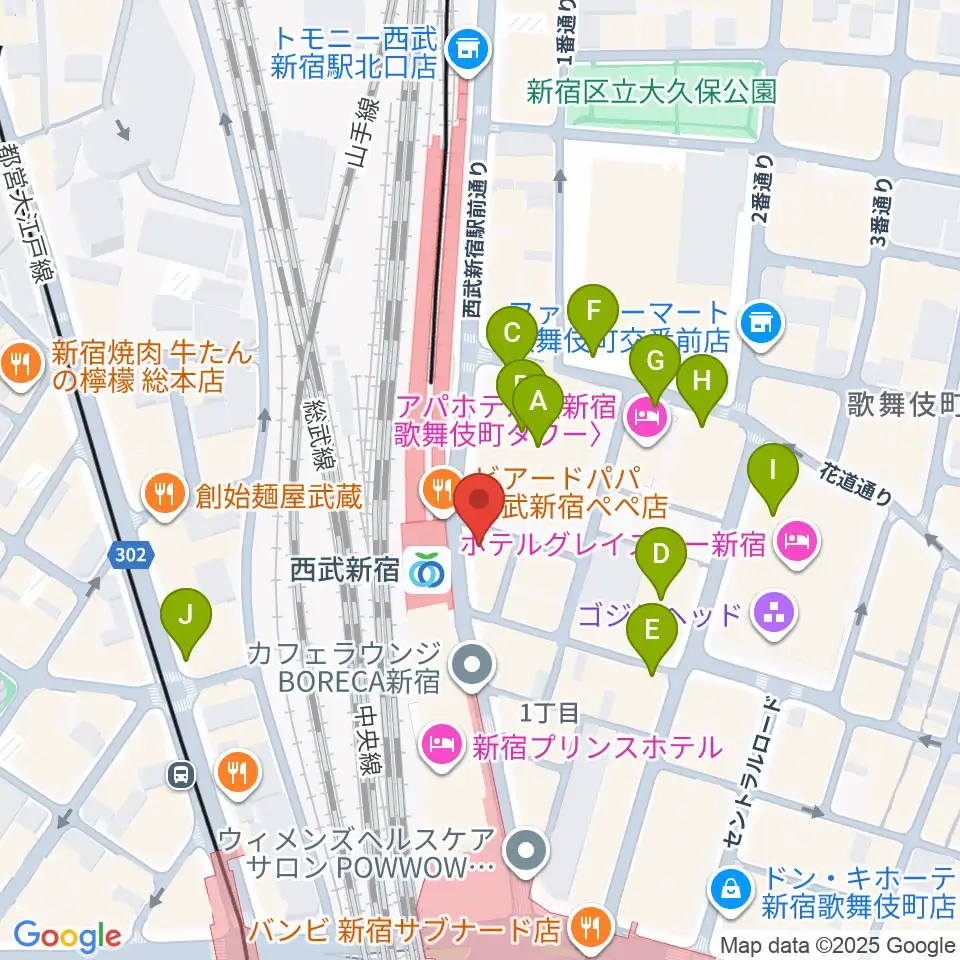 新宿バッシュ!!周辺の駐車場・コインパーキング一覧地図