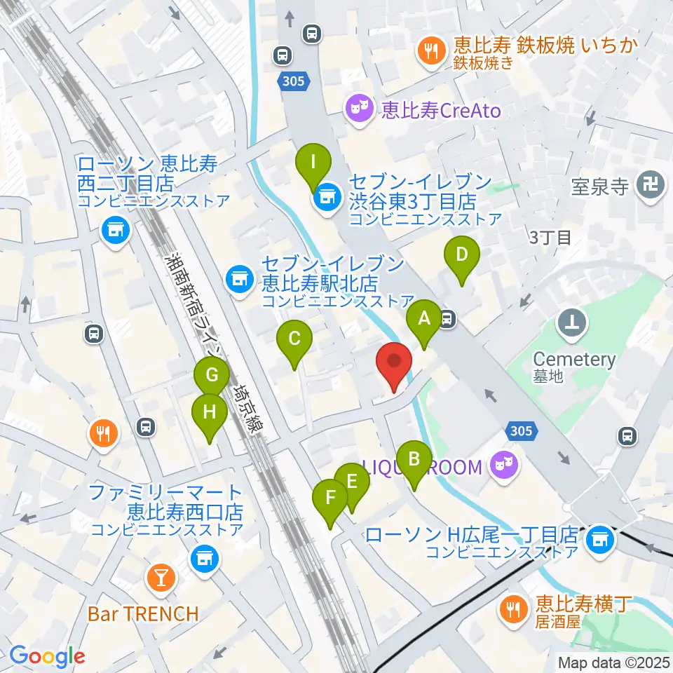 恵比寿スタジオ・エコー周辺の駐車場・コインパーキング一覧地図