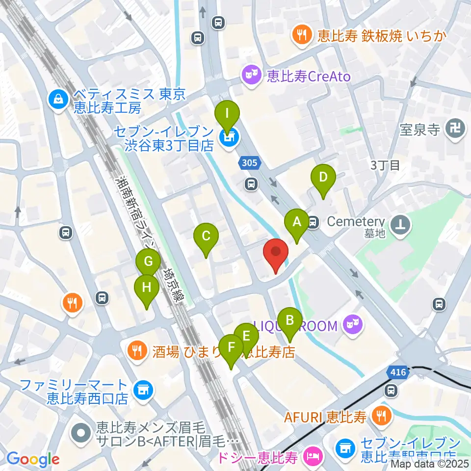 恵比寿スタジオ・エコー周辺の駐車場・コインパーキング一覧地図