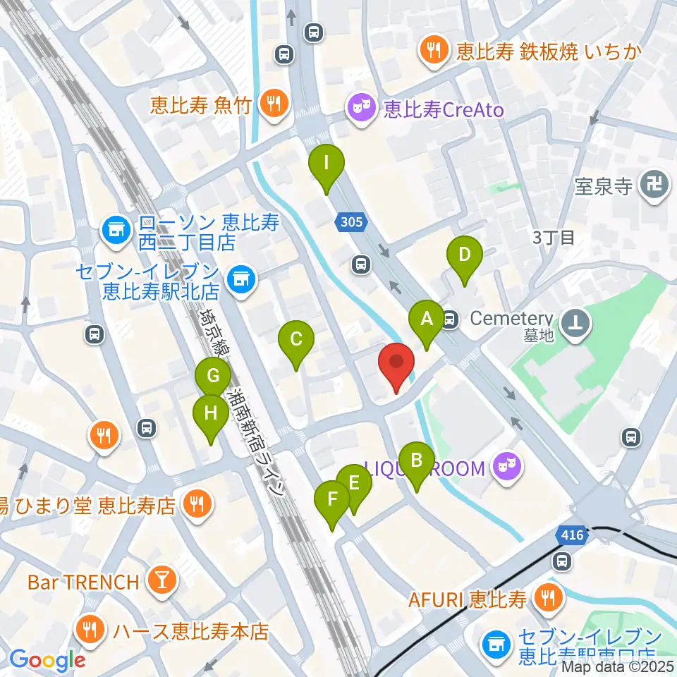 恵比寿スタジオ・エコー周辺の駐車場・コインパーキング一覧地図