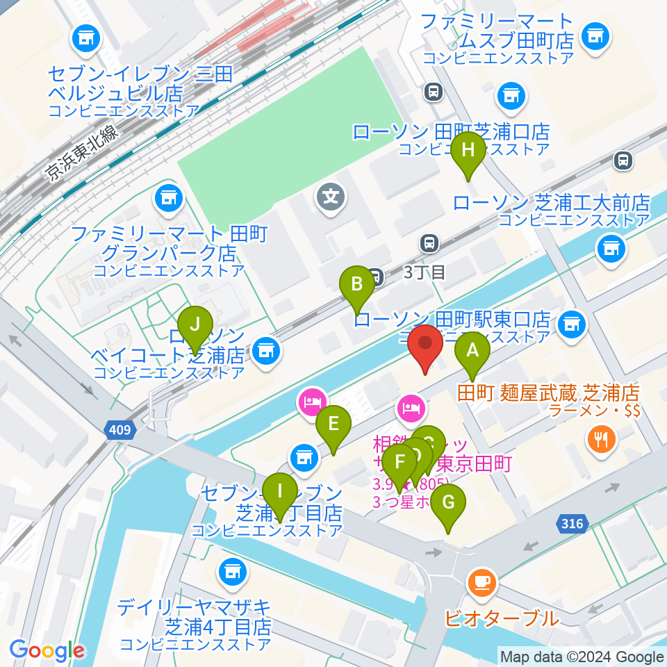 ミナトピアノ練習室周辺の駐車場・コインパーキング一覧地図