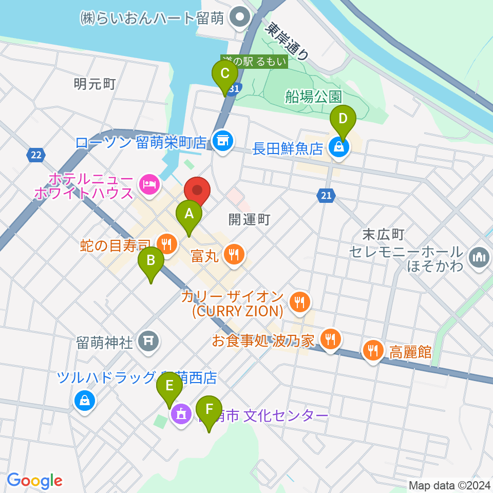 さしかわ楽器 留萌店周辺の駐車場・コインパーキング一覧地図