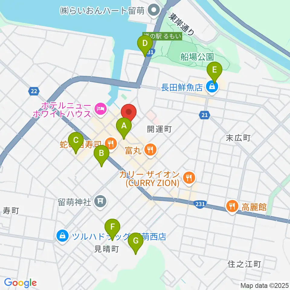 さしかわ楽器 留萌店周辺の駐車場・コインパーキング一覧地図