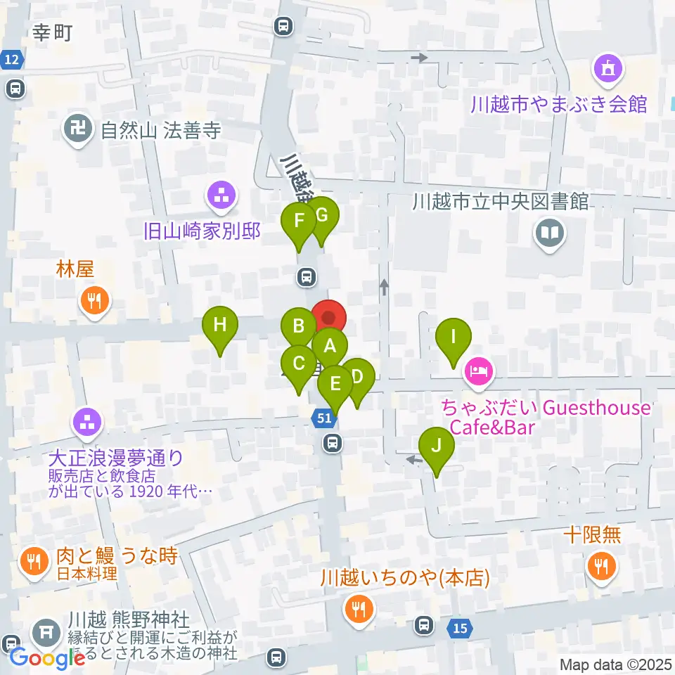 川越ROTOM周辺の駐車場・コインパーキング一覧地図