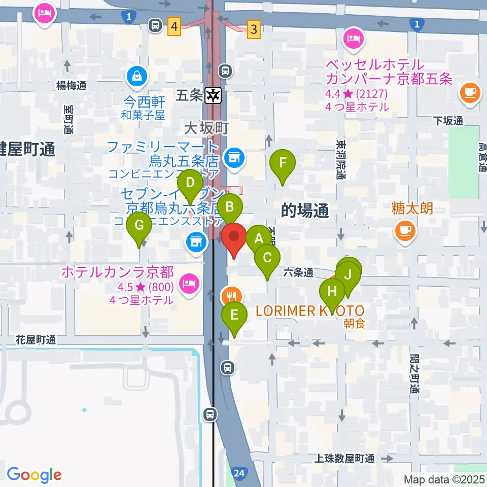 ベリーメリーミュージックスクール京都校周辺の駐車場・コインパーキング一覧地図