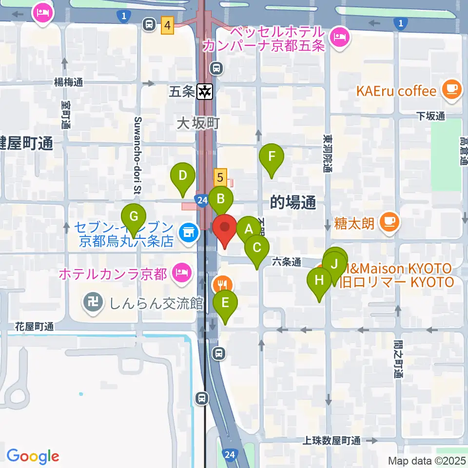 ベリーメリーミュージックスクール京都校周辺の駐車場・コインパーキング一覧地図