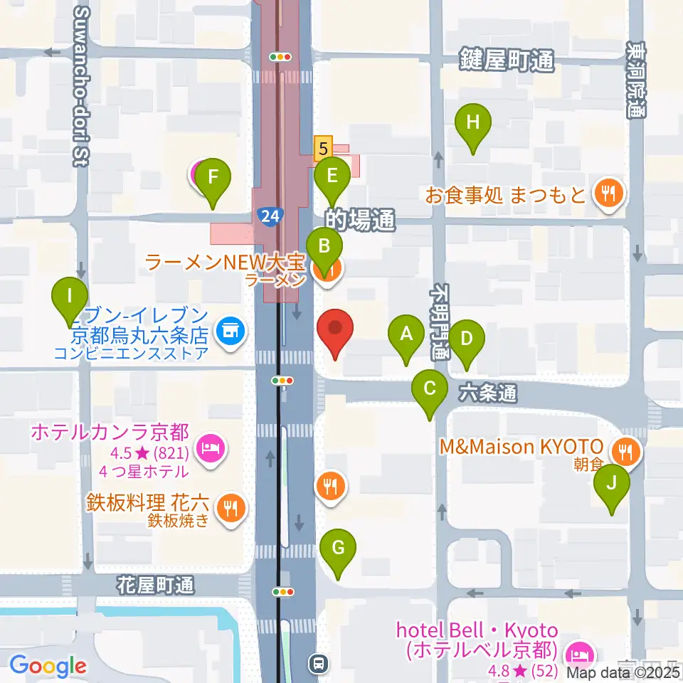 ベリーメリーミュージックスクール京都校周辺の駐車場・コインパーキング一覧地図