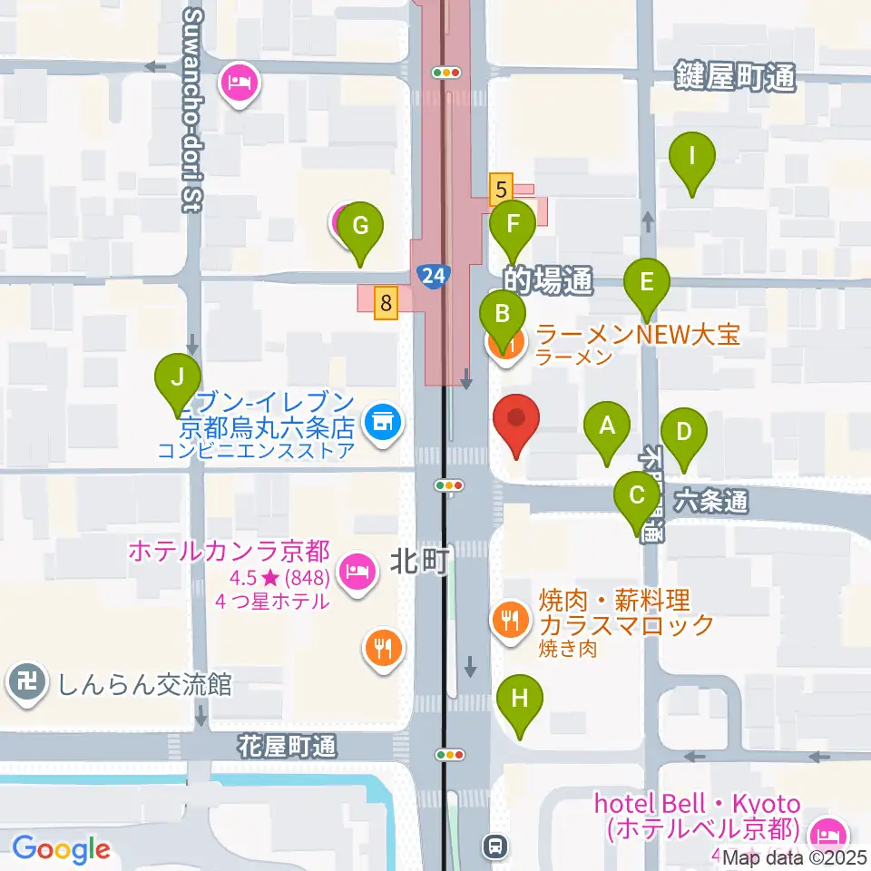 ベリーメリーミュージックスクール京都校周辺の駐車場・コインパーキング一覧地図