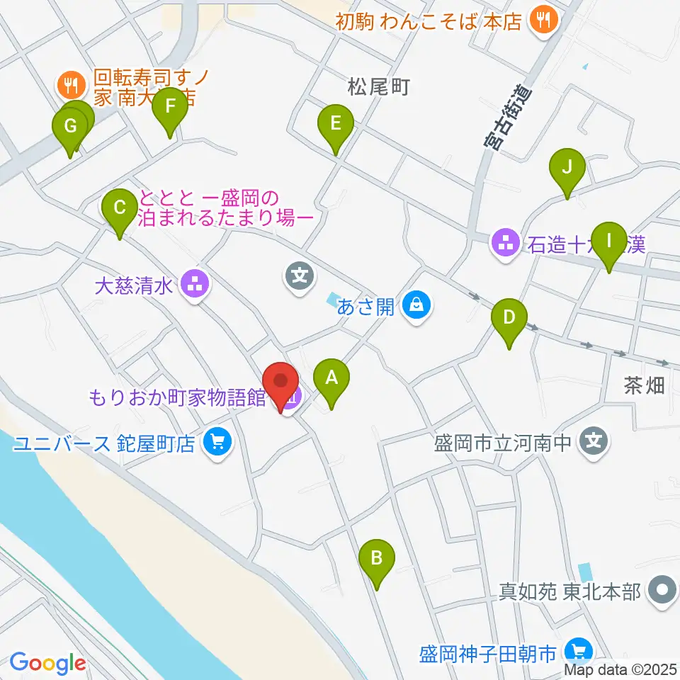 もりおか町家物語館 浜藤ホール周辺の駐車場・コインパーキング一覧地図
