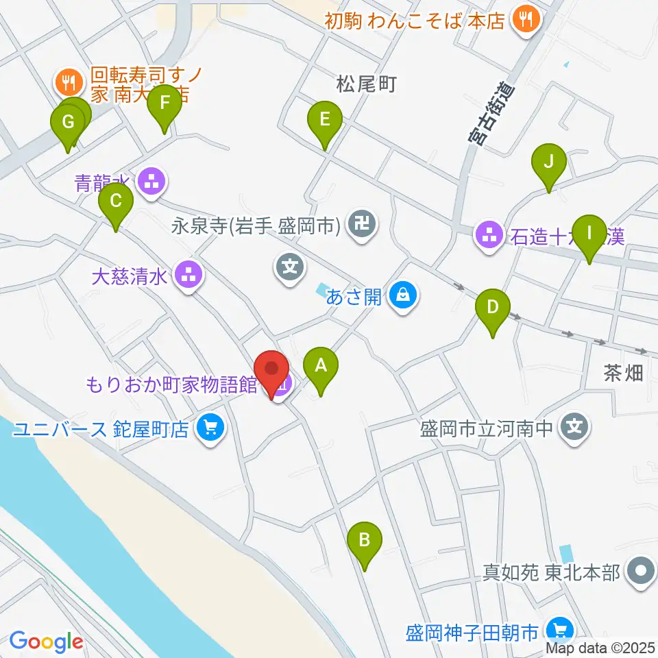 もりおか町家物語館 浜藤ホール周辺の駐車場・コインパーキング一覧地図