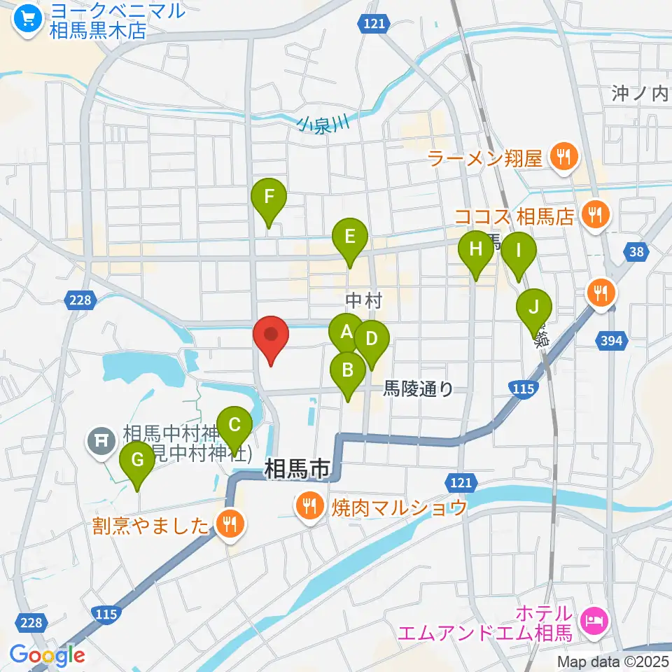 相馬市民会館周辺の駐車場・コインパーキング一覧地図