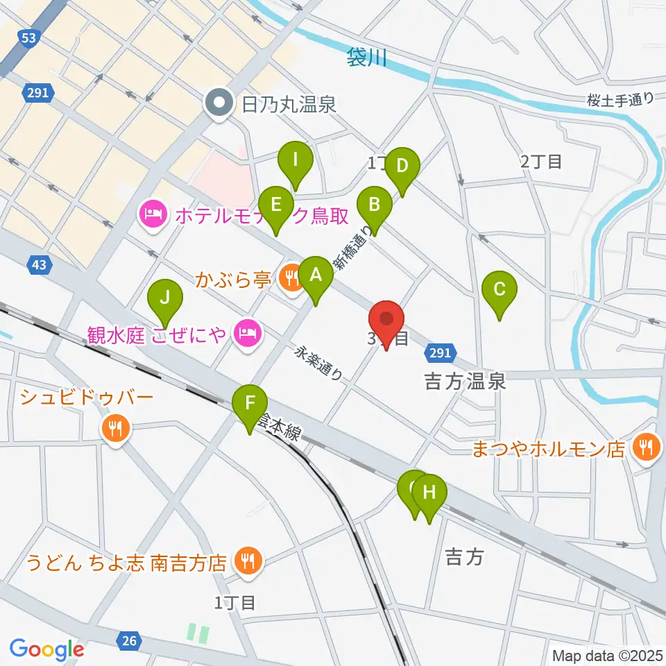 鳥取市文化ホール周辺の駐車場・コインパーキング一覧地図
