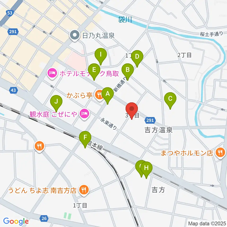 鳥取市文化ホール周辺の駐車場・コインパーキング一覧地図