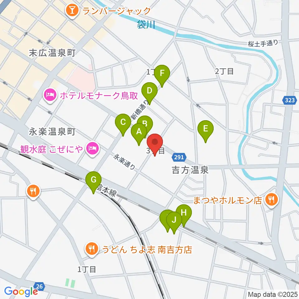 鳥取市文化ホール周辺の駐車場・コインパーキング一覧地図