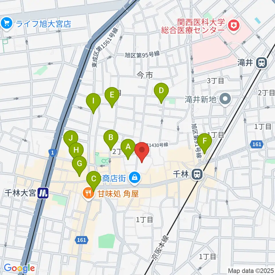 千林くらしエール館 フェニックスホール周辺の駐車場・コインパーキング一覧地図