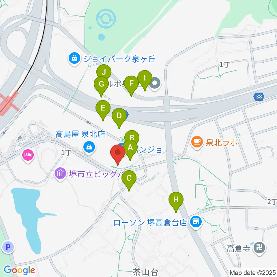 ワタナベ楽器店パンジョミュージックセンター周辺の駐車場・コインパーキング一覧地図