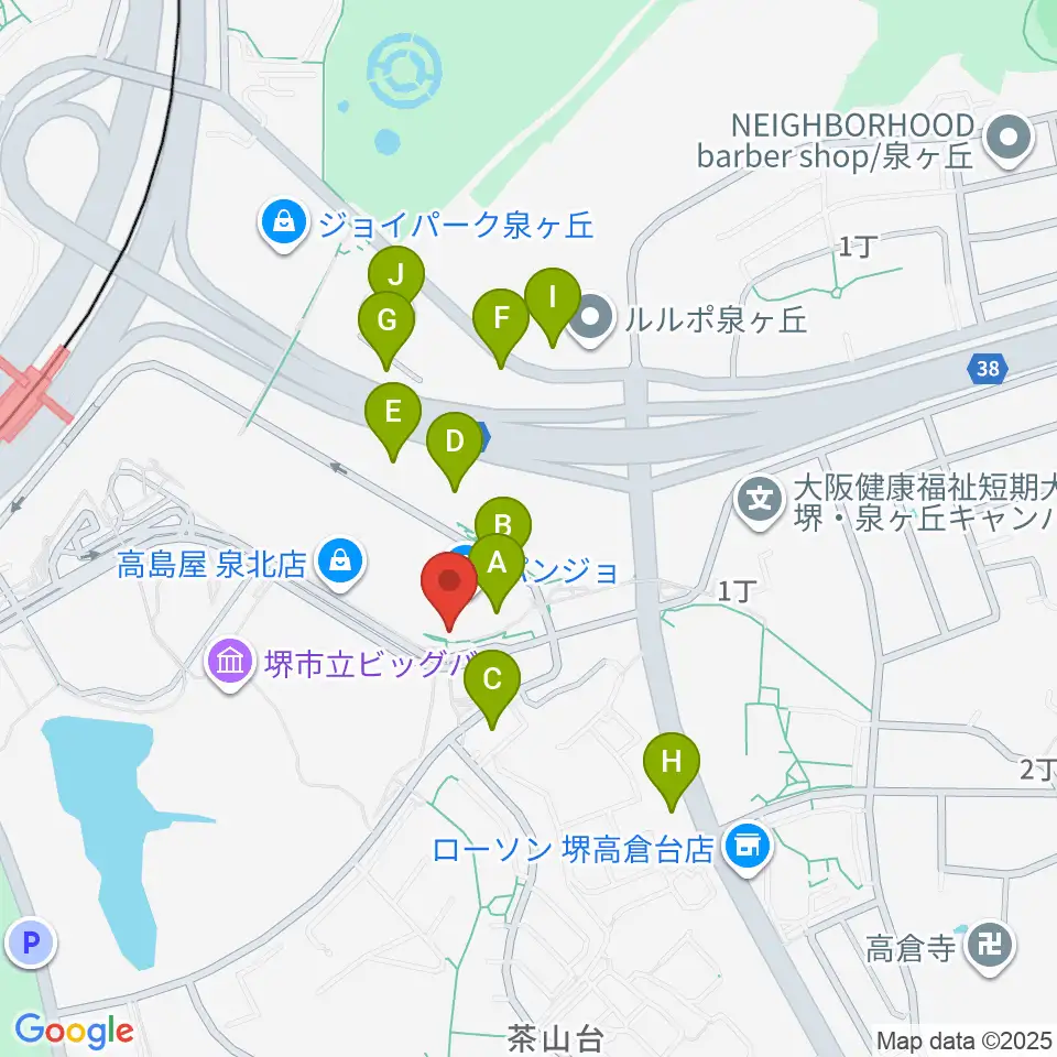 ワタナベ楽器店パンジョミュージックセンター周辺の駐車場・コインパーキング一覧地図