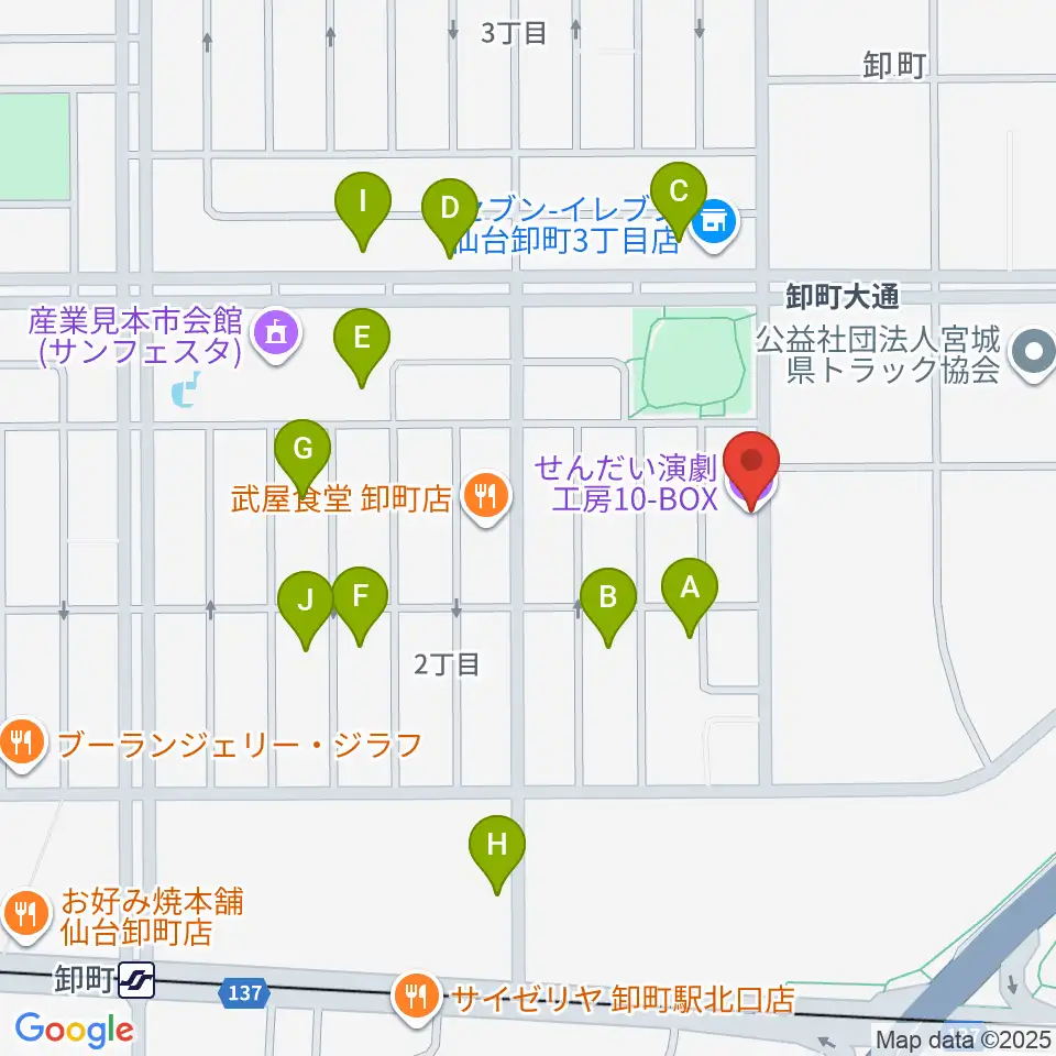 せんだい演劇工房10-BOX周辺の駐車場・コインパーキング一覧地図