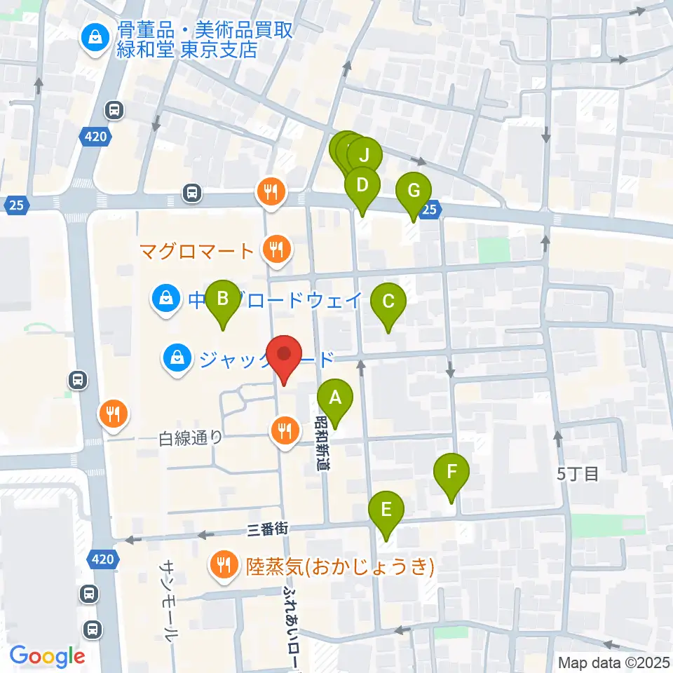 中野JET BAR周辺の駐車場・コインパーキング一覧地図
