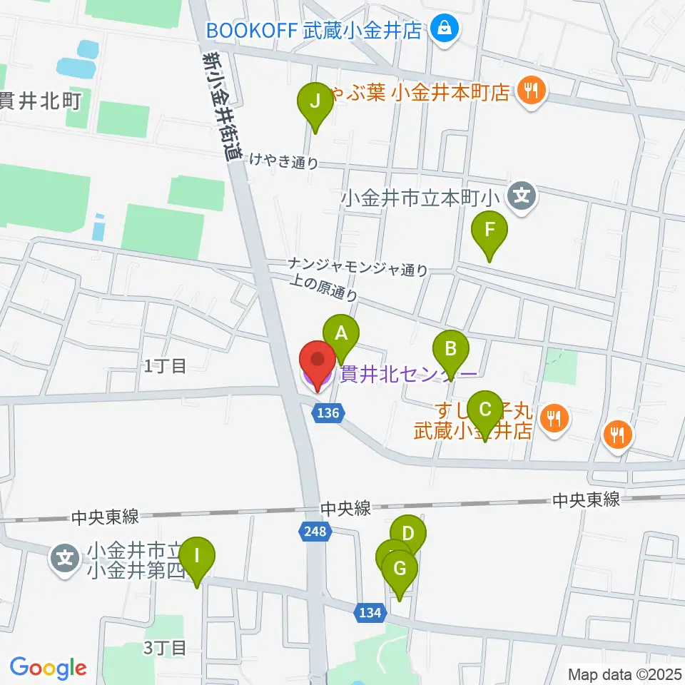 きたまちセンター周辺の駐車場・コインパーキング一覧地図